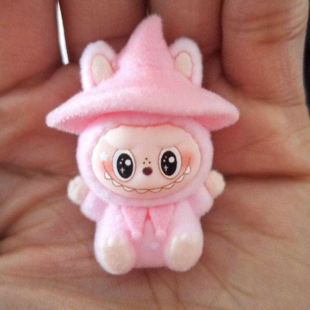 Miniature Plush Velvet Figure Sitting - Pink (No Offers)